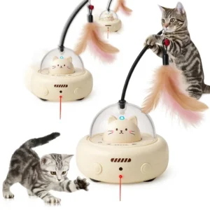 Smart Cat Toys Ball Automatic Interactive Pets Electric Rotating Teaser USB Rechargeable Kitty Moving Feather  And Cats Training