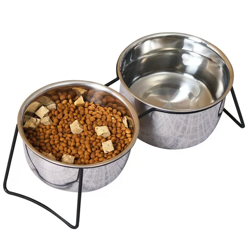 Elevated Cat Bowls, Dog Bowl, Stainless Steel Raised Cat Food Water Bowl Set with Stand Pet Feeding Bowls for Indoor Cats Dogs - Image 4