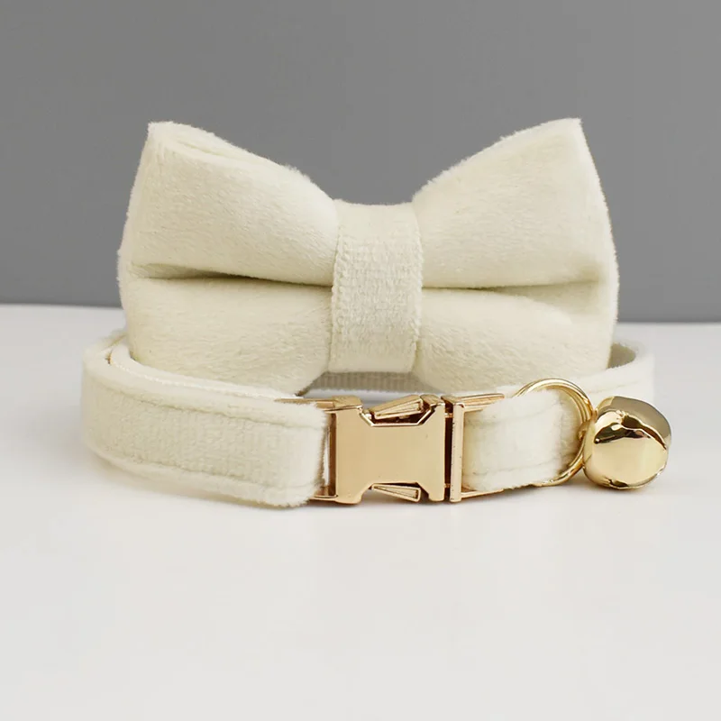 Personalized Velvet Cat Collar Luxury Cat Collar INS Wind Velvet Cat Collar Personalized Cat Collar with Name Plate Bell Bow tie - Image 17