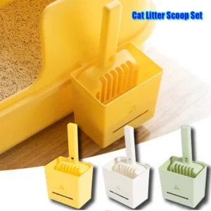 ​​Large Cat Litter Scoop Set with Storage Box Trash Can Built in Bag Dispenser for Easy Waste Cleaning Multi Cat Household​