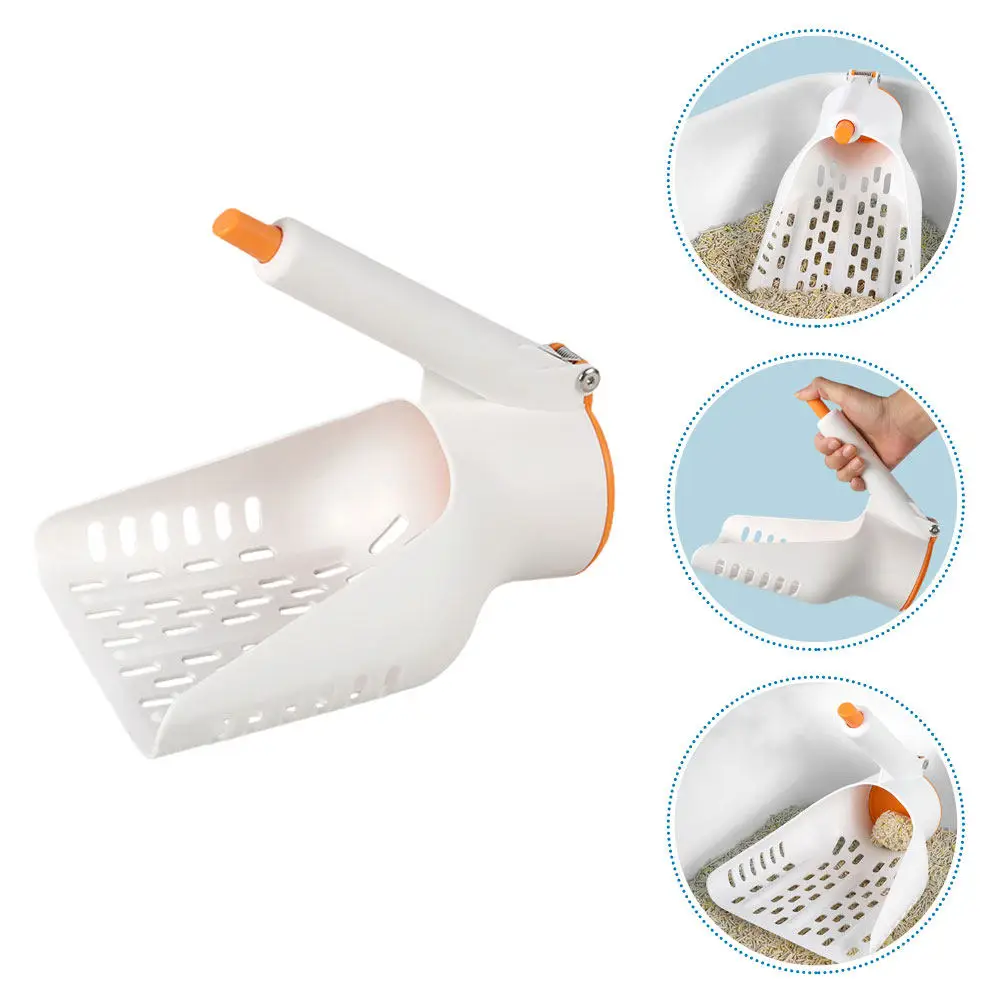 High Capacity Cat Litter Scoop Large Aperture Design Sturdy Plastic Litter Shovel for Removal Ergonomic Handle