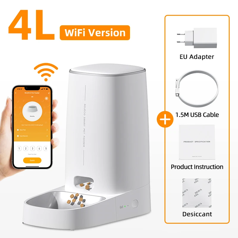 ROJECO Automatic Cat Feeder Pet Smart WiFi Cat Food Kibble Dispenser Remote Control Auto Feeder For Cat Dog Dry Food Accessories - Image 7