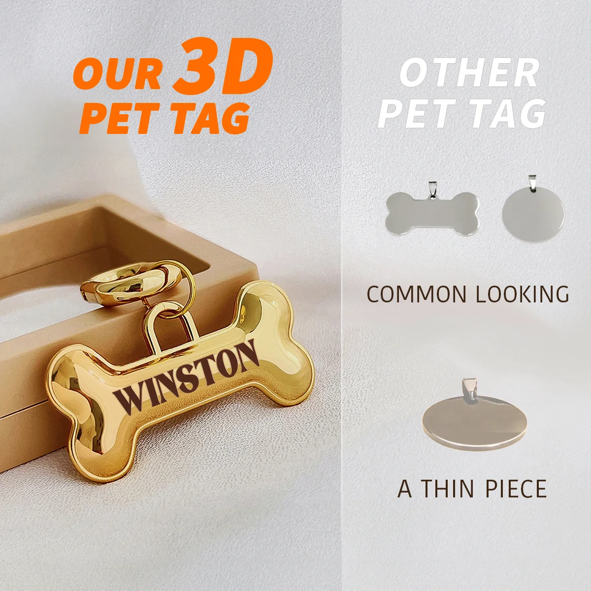 Memopaw Design Personalized Pet Dog Name Tag Copper Free Engraving Anti-lost Collars Tag for Dogs Cats Nameplate - Image 4