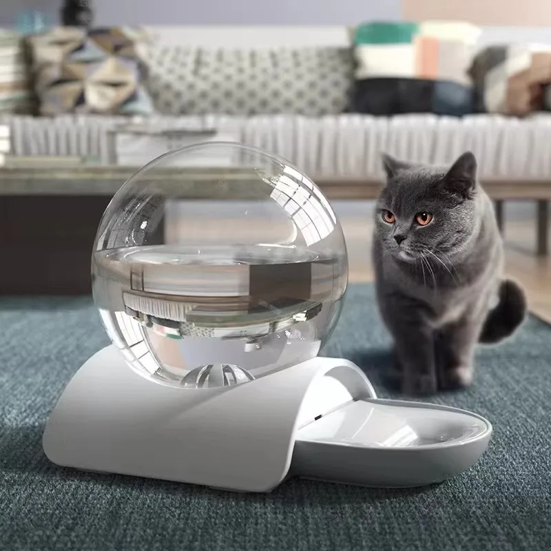 2.8L Ball Shaped Bowl Pet Cat Dog Gravity Water Dispenser Drinking Fountain Bow Large Capacity Auto Refill Anti-Spill Feeder - Image 2