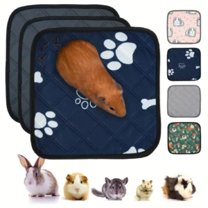 Guinea Pig Cage Mat Small Animals Pee Pad Washable Small Pet Bedding Non-Slip Waterproof Super Absorbent Guinea Hamster Pee Pad