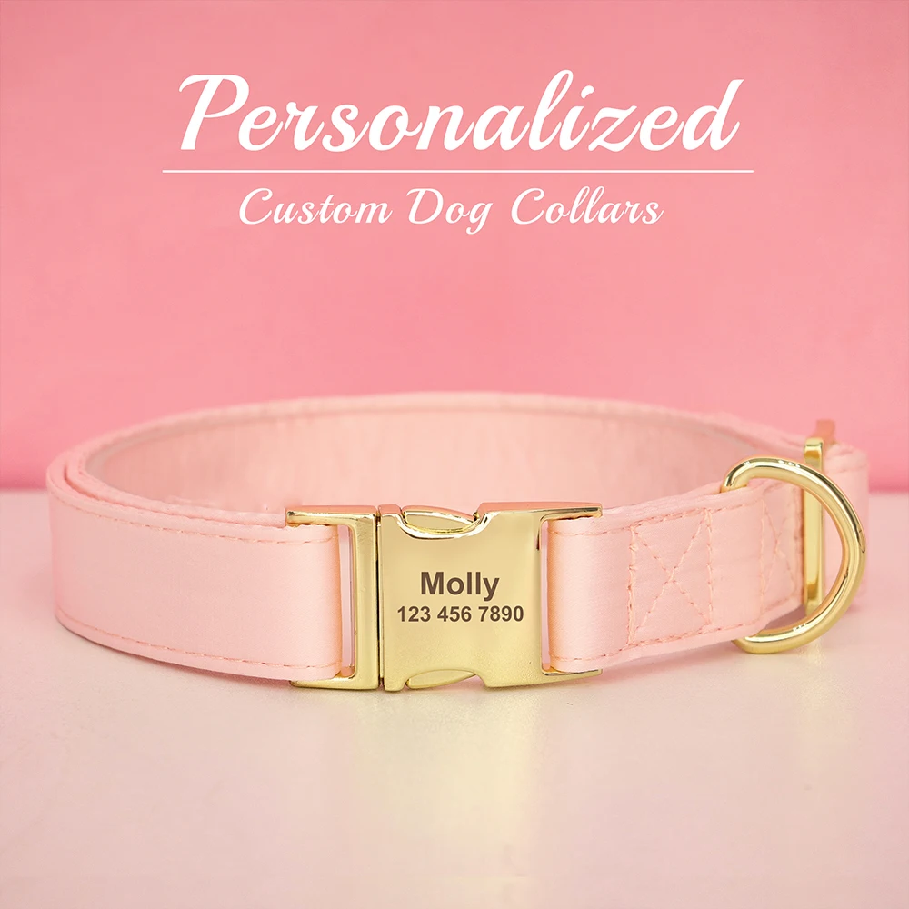 Personalized Silk Dog Collar Adjustable Durable Dog Collar with Bowtie Flower For Small Medium Large Dogs Wedding Bowtie Collars - Image 25