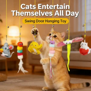 2026 New Cat Hanging Toy Door-Attached Stretchable Elastic Rope Self-Entertaining Cat Toy Cat Stalk