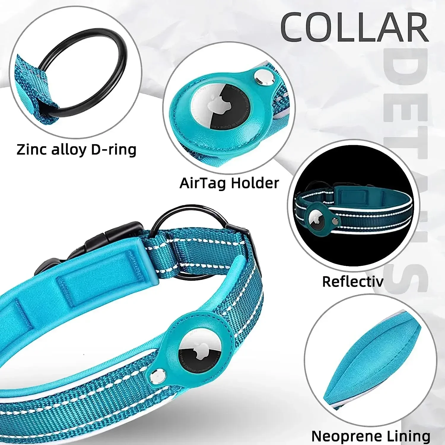New For Apple Airtag Pet Dog Collar Anti-Lost Reflective Protective Tracker WaterProof For Pet Dog Cat Dog Positioning Collar - Image 3
