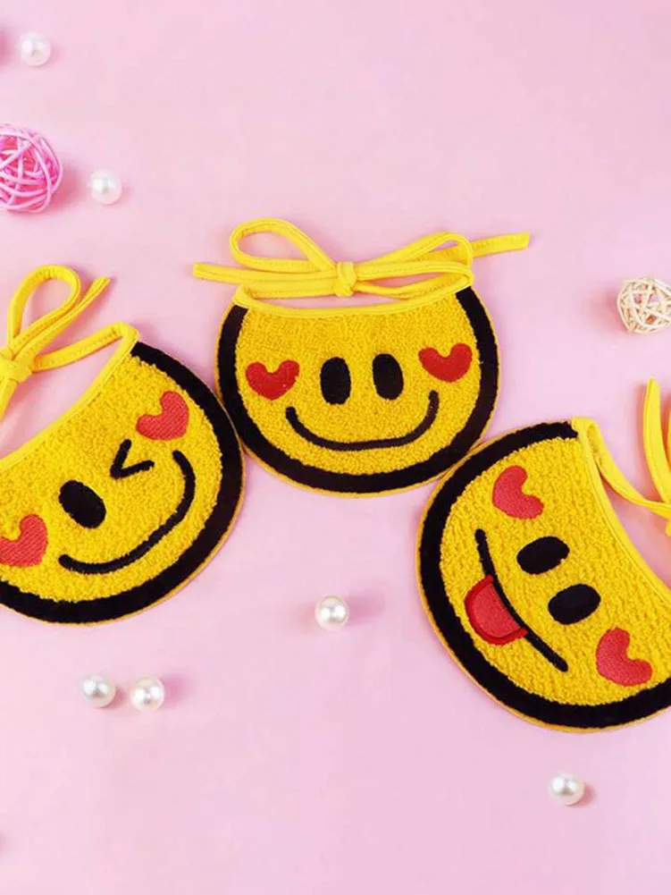 Pet Bib Scarf Collar Happy Smile Face Dog Neckerchief Cat Saliva Towel Pets Accessory - Image 5