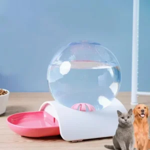 2.8L Ball Shaped Bowl Pet Cat Dog  Gravity Water Dispenser Drinking Fountain Bow Large Capacity  Auto Refill Anti-Spill Feeder
