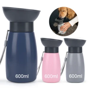 600ML Large Dog Water Bottle Outdoor Portable Big Dogs Water Cup Travel Pets Drinking Bowl with Food Feeder Labrador Supplies