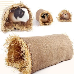 Pet Tunnel Nest Toy Guinea Pig Totoro Grass Nest Hamster Pad Golden Bear Guinea Pig Nest Pad Arched Tunnel Pets Accessories