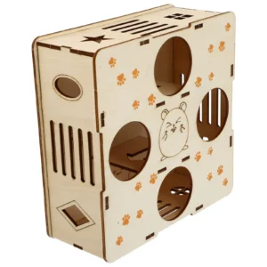 1Pcs Hamster Maze Wooden Tunnel Puzzle Plaything Small Animal Exercise Maze for Active Healthy Hamsters Rats Mice