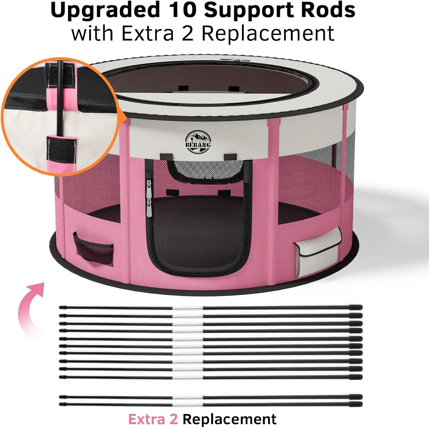 Dog Playpen Puppy Play Pen Indoors Pet Crate Small Dog Cage Portable Foldable Cat Kennel for Kitten Hamster Rabbit Bunny - Image 3