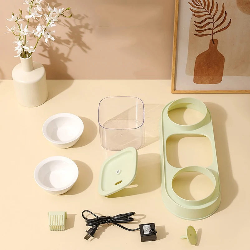 New Cat Food Bowl Pet Automatic Feeder Water Dispenser Dog Cat Food Container Drinking Dish Anti Slip Double Bowl - Image 3