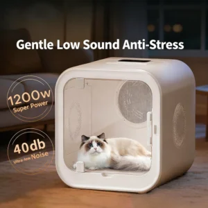 70L Large Capacity Pet Dryer Box 360° Automatic Ultra Quiet Cat Dog Blower Dryer Machine Intelligent Pet Grooming Hair Dryer