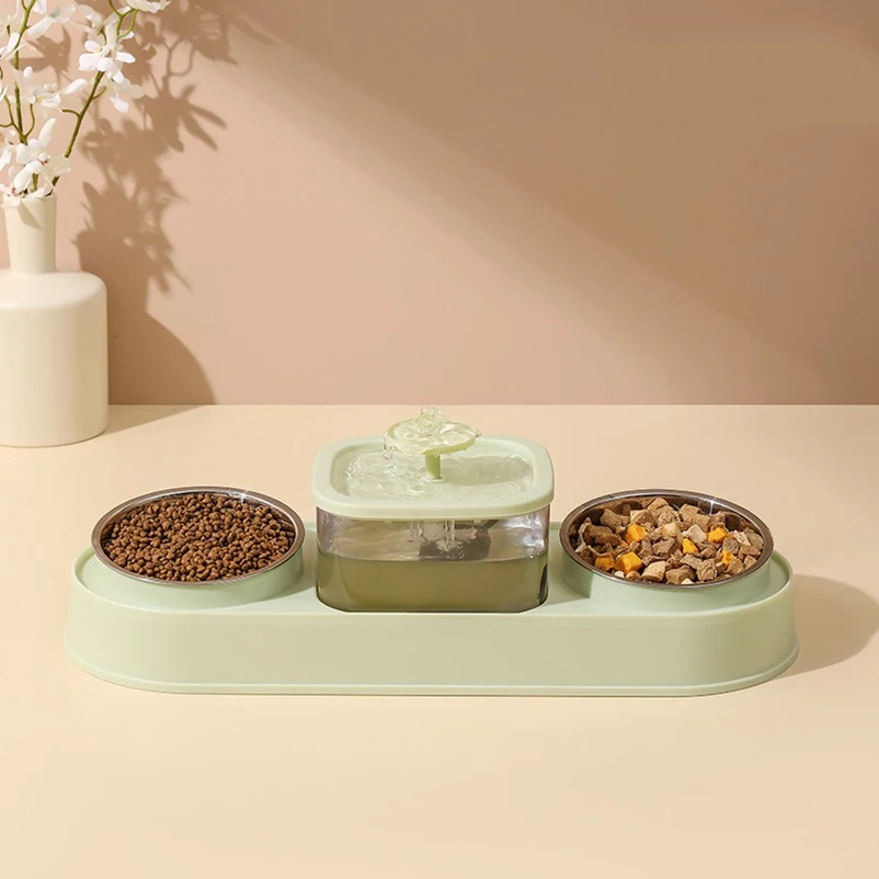 New Cat Food Bowl Pet Automatic Feeder Water Dispenser Dog Cat Food Container Drinking Dish Anti Slip Double Bowl - Image 9