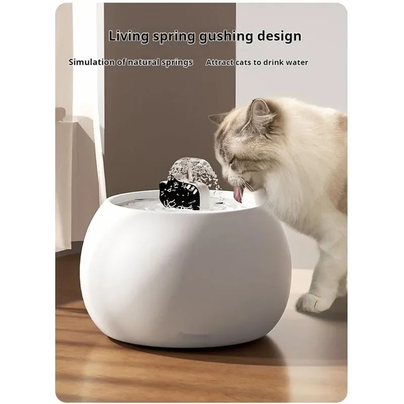 1L/1.5L Ceramic Cat Water Fountain Automatic Pet Water Dispenser Bowl with silent pump 1 filter distributeur automatique chat - Image 4