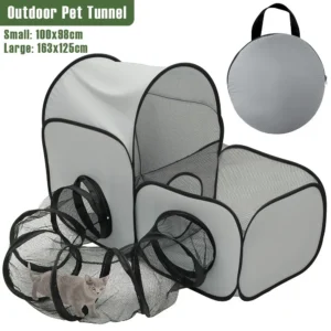 Outdoor Pet Tunnel Oxford cloth Portable Cat Tunnels Tents with Storage Bag Foldable Breathable Cat Enclosures Pet Supplies S/L