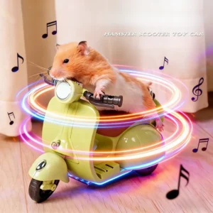 Electric Motorcycle Hamster Mount Colorful Lights Music Spinning Pet Toy Car Mini Electric Motorcycle Pet Toys