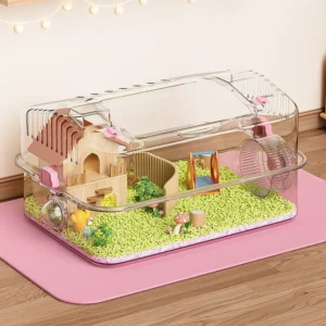 Hamster Cages Small Rodent Habitat Indoor Transparent Small Animal Hut Detachable Guinea Pig Rabbit Panorama Observation Cage