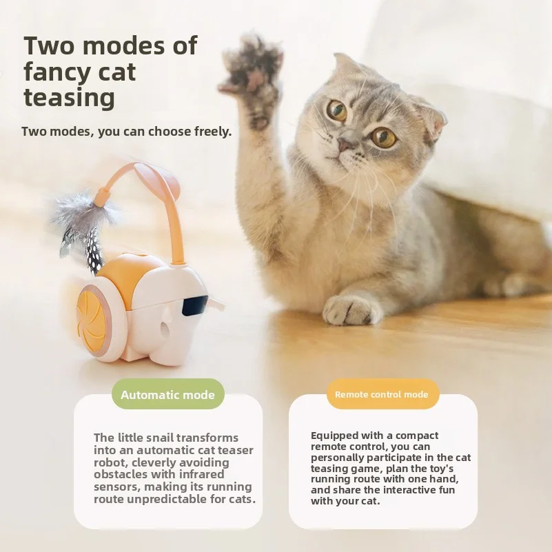 Pet toy for cats, a special boredom-relief gadget, remote-controlled smart automatic obstacle-avoiding electric cat teaser car - Image 2