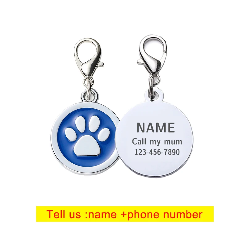 Customizable Dog Collar Address Tags for Dogs Medal with Engraving Name Kitten Puppy Accessories Personalized Cat Necklace Chain - Image 2