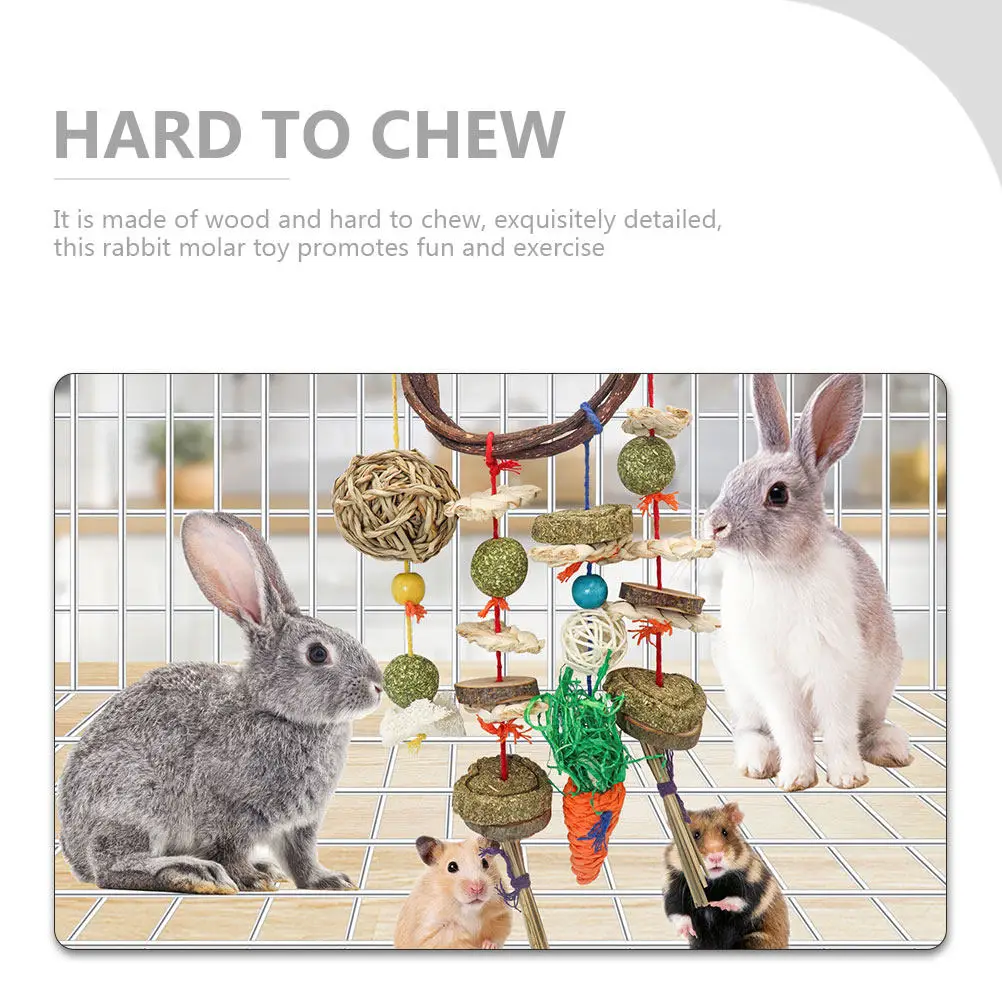 Rabbit Molar Chew Set Hardwood Biting Teething Rabbit Hamster Guinea Pig Pet Fun Exercise Dental Health Chewing Toys - Image 4