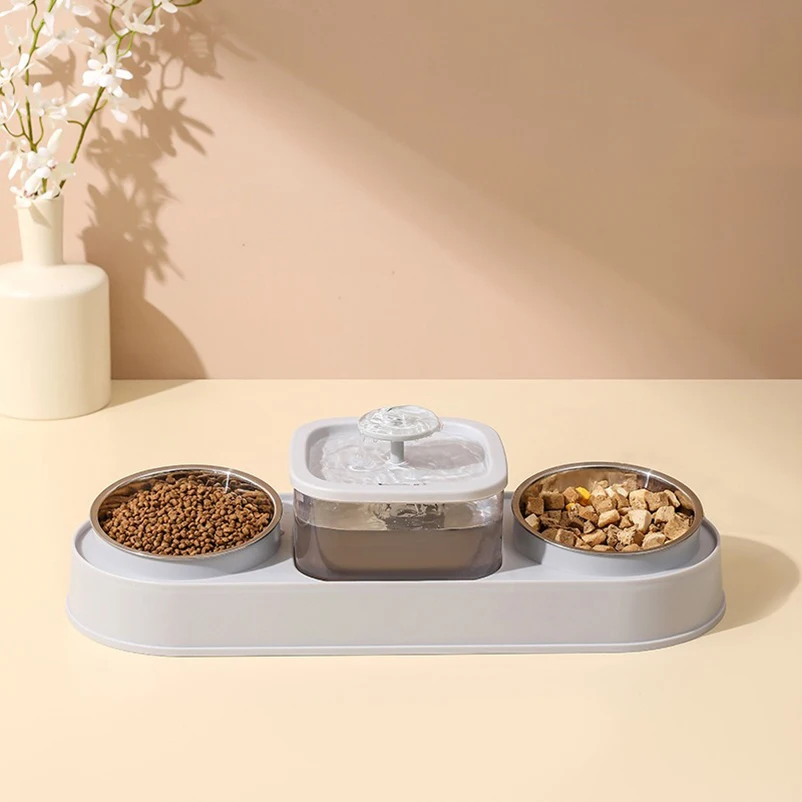 New Cat Food Bowl Pet Automatic Feeder Water Dispenser Dog Cat Food Container Drinking Dish Anti Slip Double Bowl - Image 8