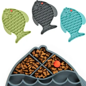 Fish Shape Silicone Bowl Dog Lick Mat Slow Feeding Food Bowl For Small Medium Dogs Puppy Cat Treat Feeder Dispenser Pet Supplies