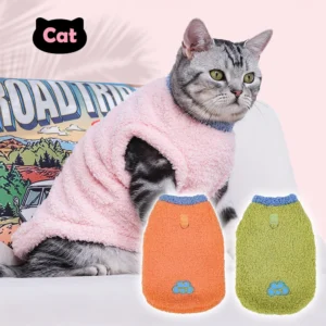 M-XL Pet Fleece Vest Cat Dog Vests Warmth In Autumn And Winter Cute Pet Lined Soft For 2.5-7.5kg Small Medium Cat