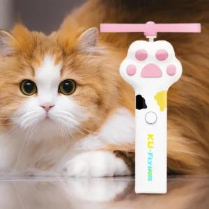 Cat Flying Disc Toy Rechargeable Kitten Flying Saucer Fetch Toy For Cats For Pet Christmas Halloween Birthday Party Enrichment
