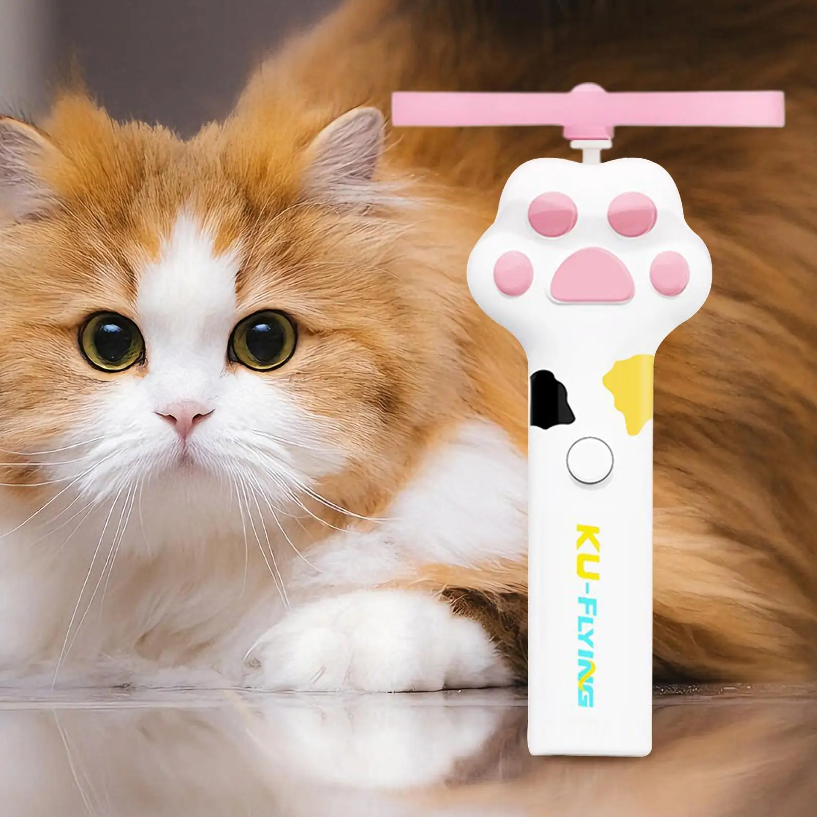 Cat Flying Disc Toy Rechargeable Kitten Flying Saucer Fetch Toy For Cats For Pet Christmas Halloween Birthday Party Enrichment