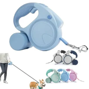 Retractable Dog Fancy Leash with Flashlight and Dispenser,  Dog  Leash is Perfect for Safe and Comfortable Walking with Your Pet