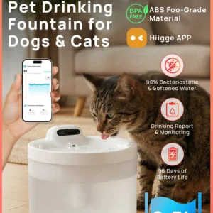 Hiigge Cat Water Fountain SE 70mai Wireless Automatic Pet Drinker for Dog Cats Water Dispenser with data analysis