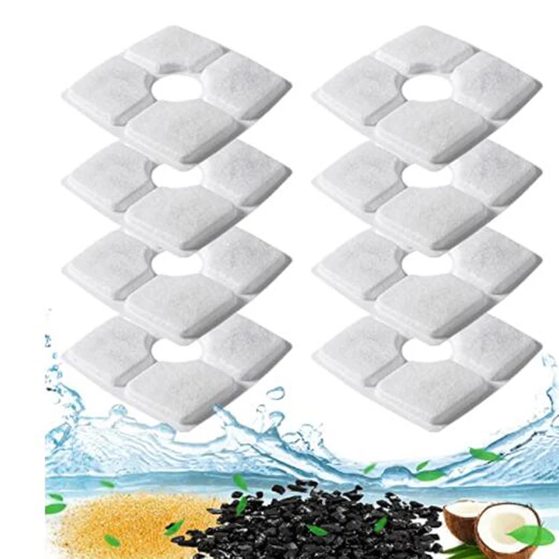 Activated Carbon Replace Filter Pet Cat And Dog Water Fountain Replacement Fliters Cotton 3 Triple Filtration System - Image 5