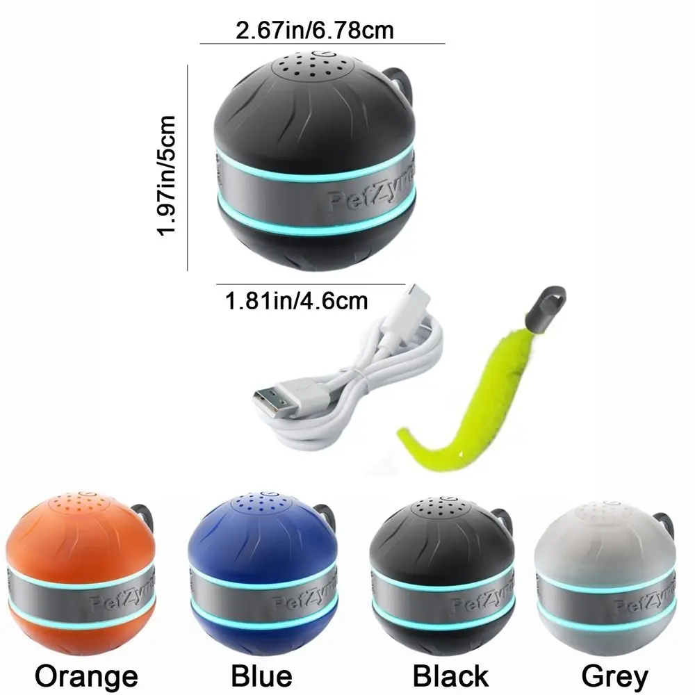 USB Rechargeable Interactive Cat Toy Ball Rotating Anti-Depression Cat Interactive Ball with Tail Bite Resistant - Image 6
