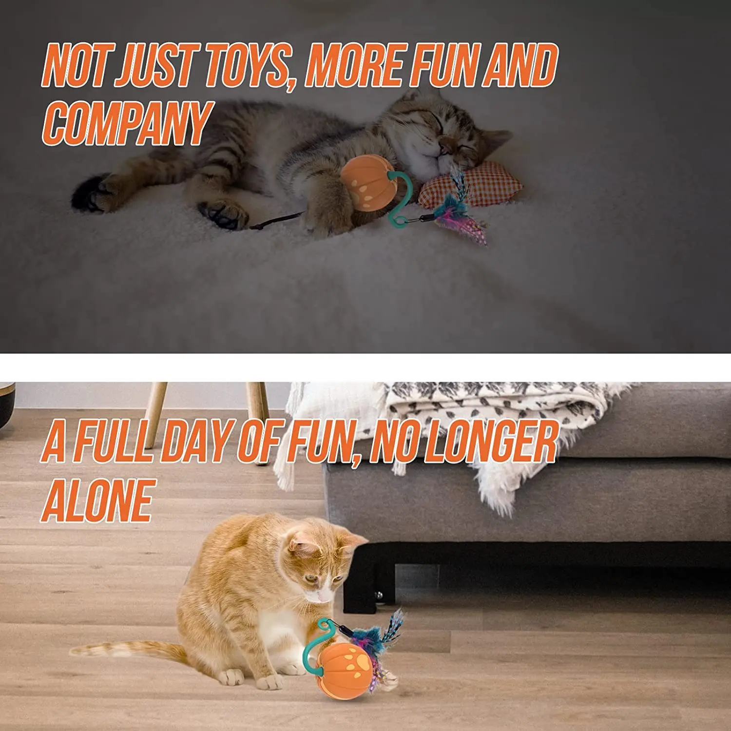 Automatic Cat Toys,Cat Toys for Indoor Cats with LED Colorful Light USB Rechargeable, 360° Rotating Electric Cat Toy Kitten Toys - Image 5