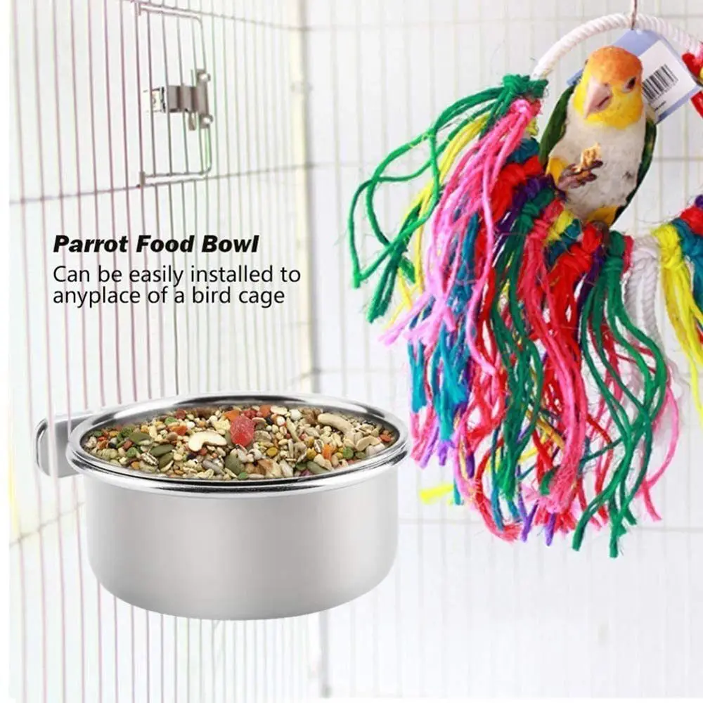 New Stainless Steel Pet Bowl Anti-gnawing Hanging Pet Feeder Cage Food Dispenser Cat Dog - Image 5