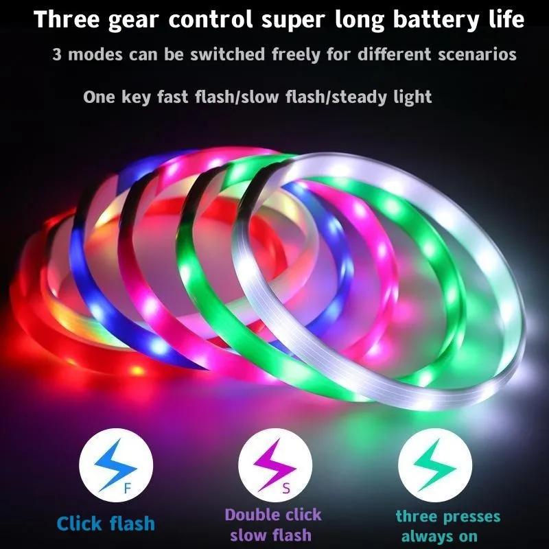 New Led Luminous Dog Collar PVC Waterproof , For Large Medium Small Dogs Collar Usb Light Night Safety Pet Glowing Accessories - Image 3