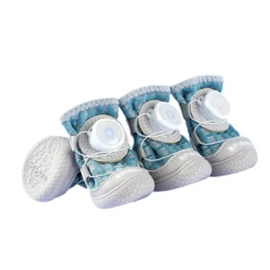 4Pcs/Set Breathable Button Dog Shoes Anti-slip Comfortable Dog Footwear Reflective Soft Sole Dog Paw Protectors for Cats Dogs