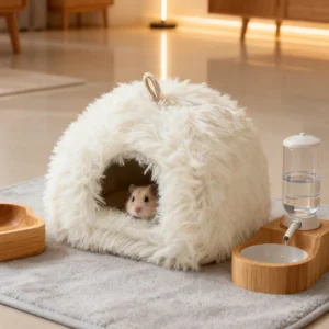Small Pet Nest Hamster House Winter Plush Security Hamster Nest Cages Winter Warm Hamster Nest Cute Small Animal Sleeping Bed