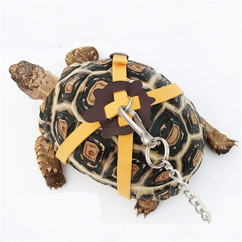 Turtle Traction Belt Control Rope Training Belt Outdoor Walking Leash Harness Reptile Leash Pet Supplies PU Leather Pet Traction
