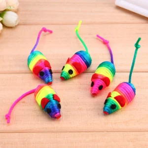 5pcs Multicolor Mouse Cat Toys Reusable Funny Cat Playing Toy Mini Rope Mouse Toy for Pet Training Accessories Tool