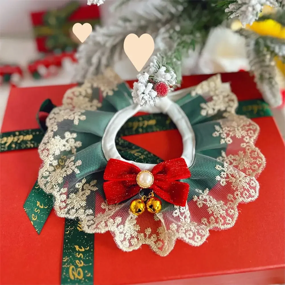 Organza Lace Bowknot Cat Collar Cat Dog Decor Pet Ornament Pet Saliva Towel Scarf Accessories Puppy String Bib Necktie Cat Dog - Image 5