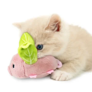 Funny Interactive Cat Toys USB Rechargeable Pig Shaped Flapping Cat Toys No Flying Touch Activated Interactive Cat Kicker Toy