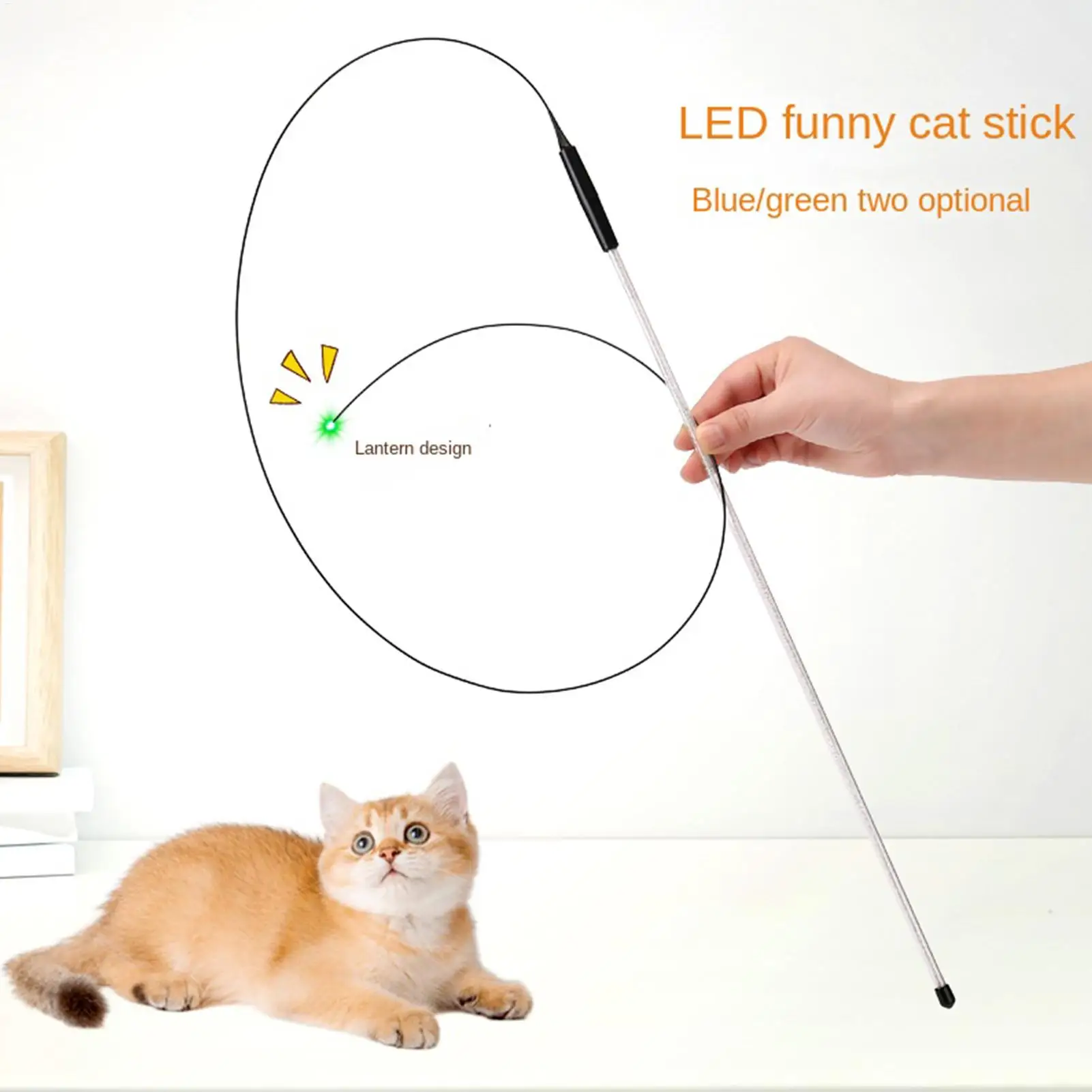 Teaser Wand Cat Toy LED Interactive Funny Teaser Pole Cat Toys Wand for Indoor Kitten Play Boredom Exercise Pet Enrichment - Image 6