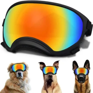 ATUBAN Dog Goggles Pet Glasses Anti UV Strong Impact Resistance Adjustable Puppy Large Breed Goggles Breathable Pet Sunglasses