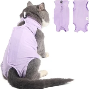 Cat Surgery Recovery Suit,Cat Onesie After Surgery Spay Neuter,Anti-Licking Kitten Surgical Clothes,Bodysuit for Abdominal Wound