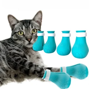 Pet Bath Cat Shoes Cat Foot Cover Anti Scratch Silicone Cat Claw Foot Cover Nail Trimming Anti Scratch Pet Shoes